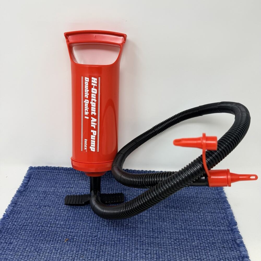 *A+* Red Intex Double Quick III Dual Action Hi-Output Air Mattress Air Hand Pump